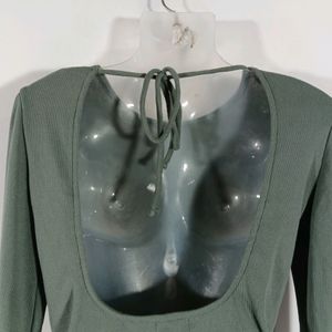 Sage Green Plain Casual Top (Women)