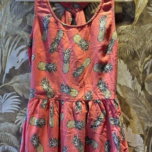 Dark Coral Colour Cute Dress