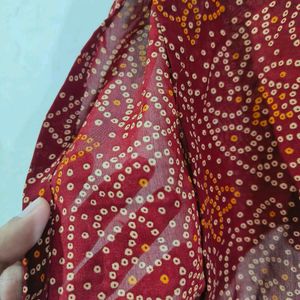 Maroon Printed Short Kurti