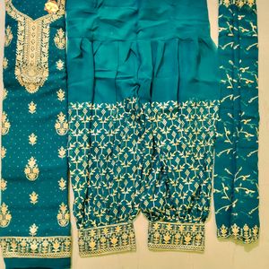 Stylish Afghani Pant Embroidered Suit