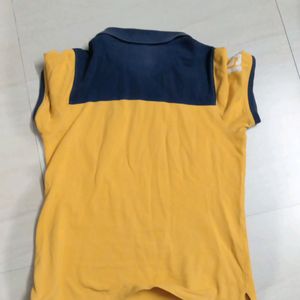 Boys' Polo Tshirt Mustard Yellow Color