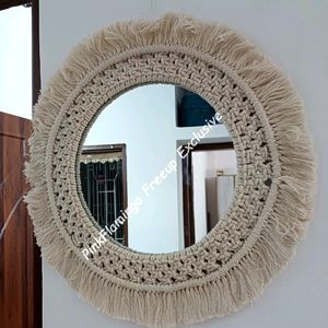 16 Inches Macrame Mirror White🤍