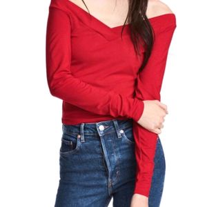 H&M Off Shoulder Red Top