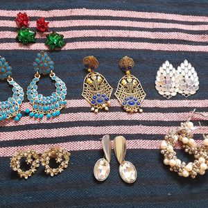 8 Pair Of Earrings Combo