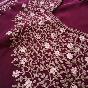 Thread Work Kurti Plazo Set