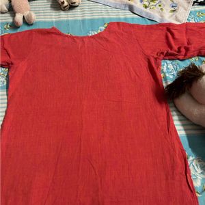 Red Short Kurta For Summer