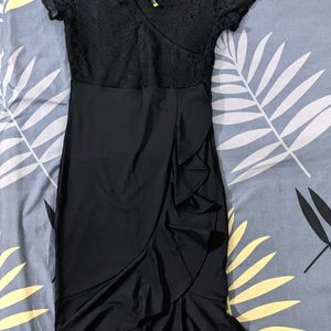 Black V-neck Dress