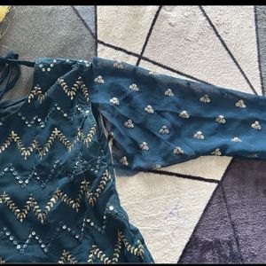 Teal Sharara with Choker Dupatta