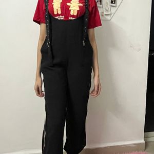 Black Designer Dungarees; In Good Condition