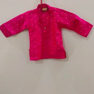 Rose Pink Colour Kurta For Kids