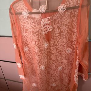 Brand New Chikankari Short Kurta -34 Inch