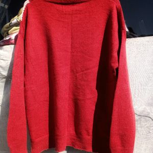 Red Sweatshirt With White Flowers