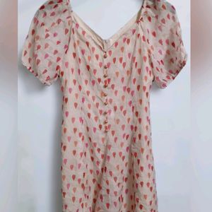 Pink Heart Print Dress (Women)