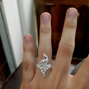 Peacock 🦚 Ring Pure Silver