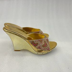 Heart Embellished Heels With Sequence