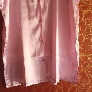 Pink Satin Night Dress