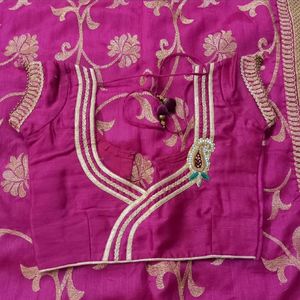 New Designer Embroidery Saree With Stiched Blouse