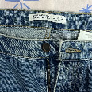 Zara Ripped Denim Jeans With Embroidery