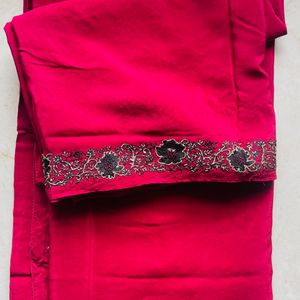 Unused Maroon Saree