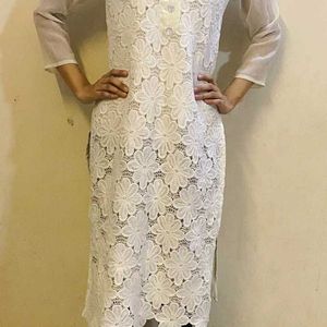 White Net Kurti