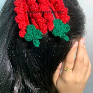 CROCHET GRAPES HAIRCLIP