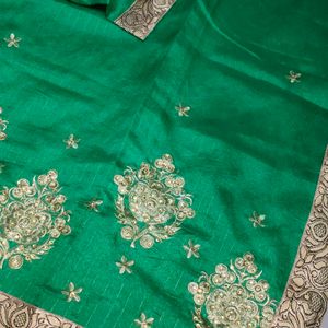 Green Saree With Blouse