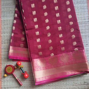 Red And Green Silk Cotton Saree