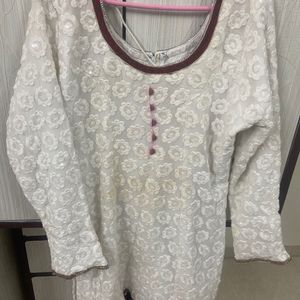 White fully embroidered top With Palazoo