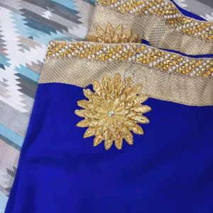 Golden blue saree