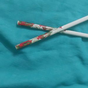 Light Weight Chop Sticks With Floral Print