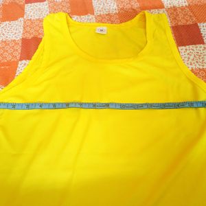 Sleeveless Bright Yellow Workout Tee