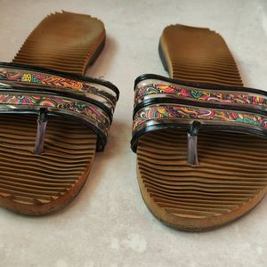 Tan Brown Printed Flats (Women)