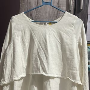 White Stylists Top With Open Back