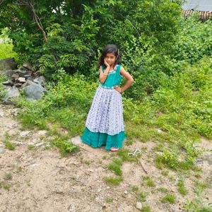 Baby Girl Long Frock Seagreen And Yash