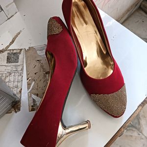 Velvet Red High Heels