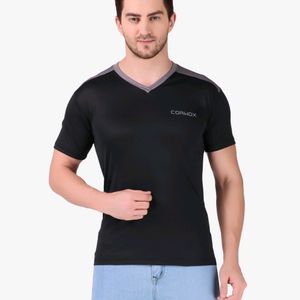 CORWOX Men's V-Neck Sports Polyester T-Shir