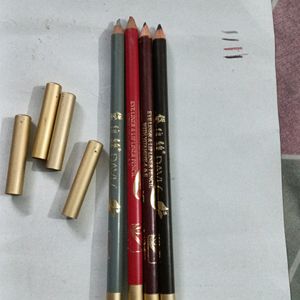 Lipliner Cum Eyeliner Pencil 4 Pc