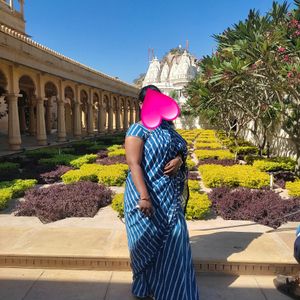 Blue Cotton Saree