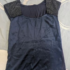 Blue Silk Party Wear Top