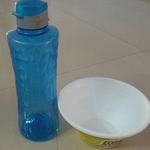 Water Bottle With Cornflakes Bowl