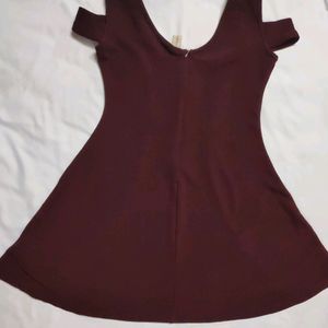 Wine/Burgundy Color Short Dress