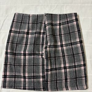 Korean Black & Grey Checkered Skirt