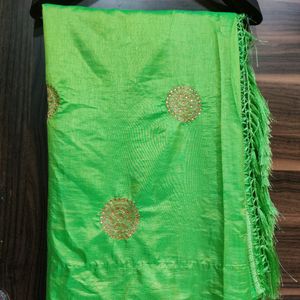 Silk Parrot  Green 💚 Saree