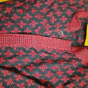 Boys Chikenkari Kurta Pyjama Maroon 3-4 Yrs