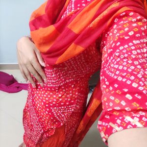 Red Jaipuri Plazo Suit