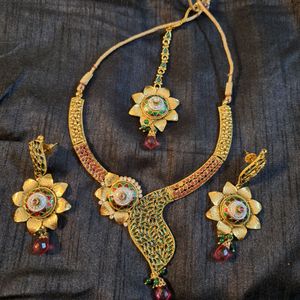 Real Polki Jewelry Set