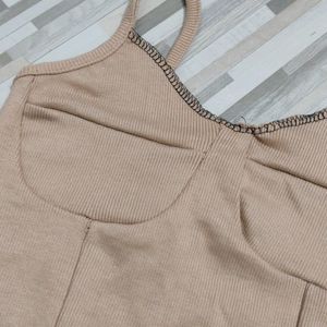 Beige Corset Shaped Top