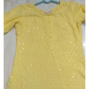 Women's Yellow Kurti Size -34