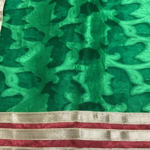 Formal Green Saree For Grabs