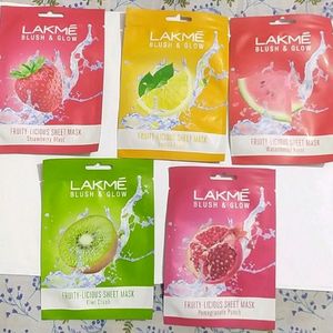 LAKME Blush & Glow Sheet Mask Pack Of 5